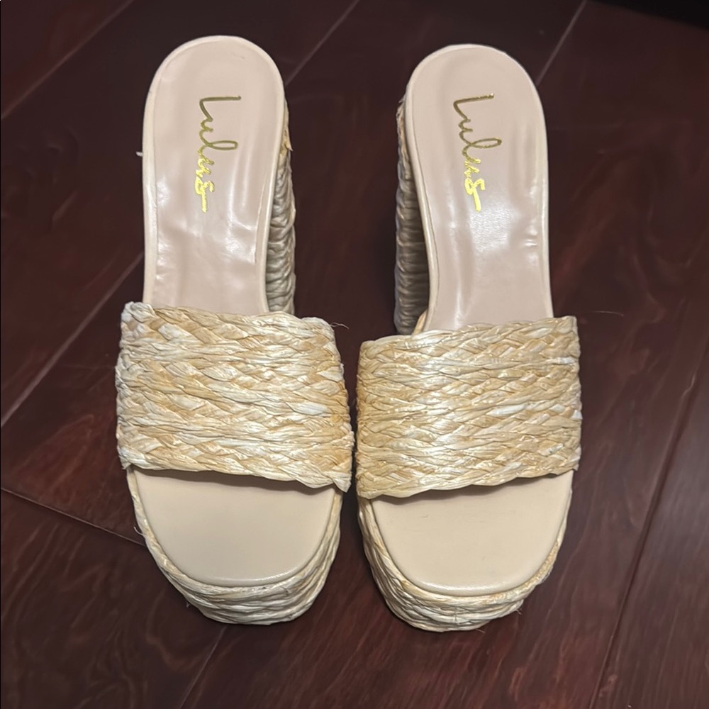 Lulu's Raffia Platform Heels - Picture 2 of 4